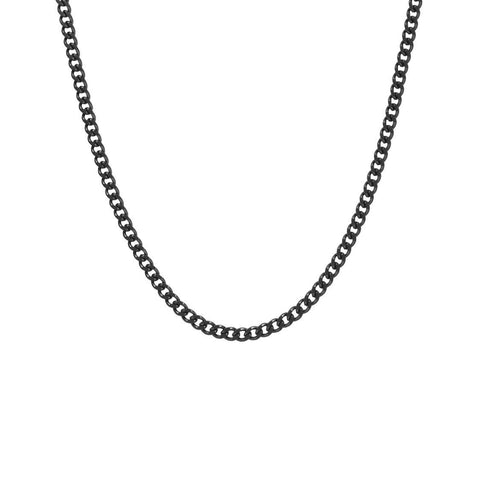 C012B B.Tiff 3mm Black Curb Link Chain Necklace