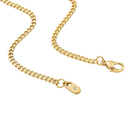 C012G B.Tiff 3mm Gold Curb Link Chain Necklace