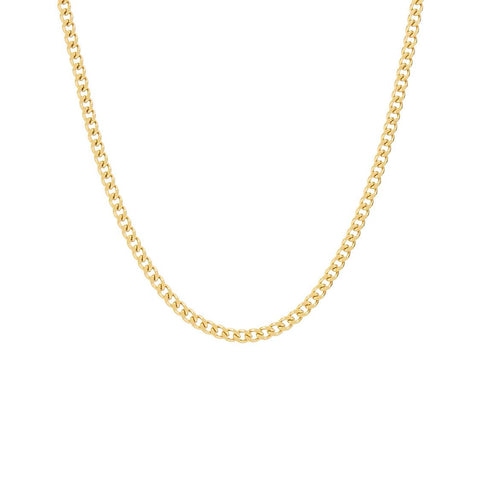 C012G B.Tiff 3mm Gold Curb Link Chain Necklace