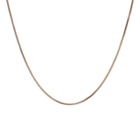 C012RG B.Tiff Round Box Rose Gold Plated Stainless Steel Chain Necklace