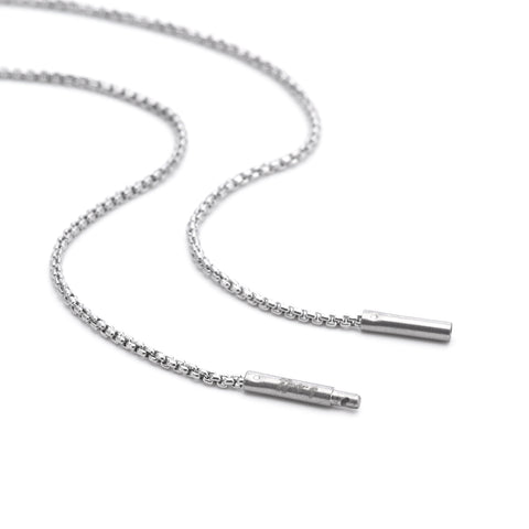 C012W B.Tiff Round Box Stainless Steel Chain Necklace