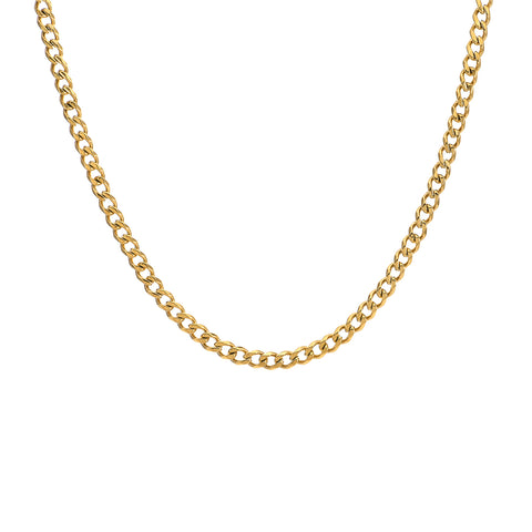 C014G B.Tiff Gold Plated Curb Link Chain Necklace