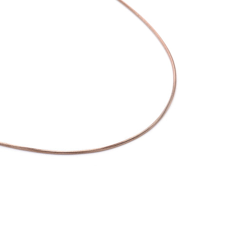 C030RG B.Tiff Thin Rose Gold Plated Stainless Steel Coil Chain Necklace