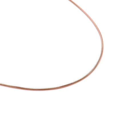 C030RG B.Tiff Thin Rose Gold Plated Stainless Steel Coil Chain Necklace