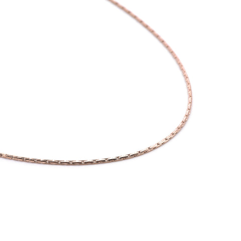 C031RG B.Tiff Diamond Cut Rose Gold Plated Stainless Steel Thin Chain Necklace