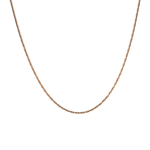 C031RG B.Tiff Diamond Cut Rose Gold Plated Stainless Steel Thin Chain Necklace