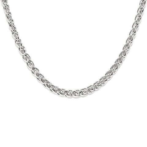 C600W B.Tiff Stainless Steel French Braid Chain Necklace