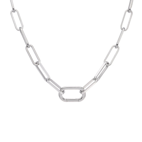 C860W B.Tiff "Jemma" Flat Long Adjustable Link Stainless Steel Necklace