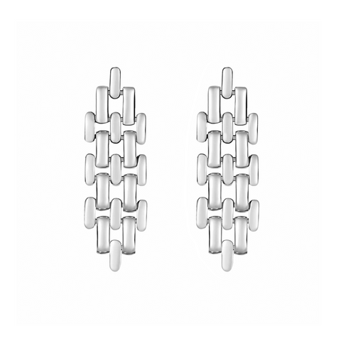 ER004W B.Tiff Ripple Gold Plated Stainless Steel Stud Earrings