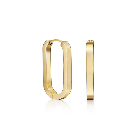 ER080G B.Tiff Gold Plated Padlock Hoop Earrings