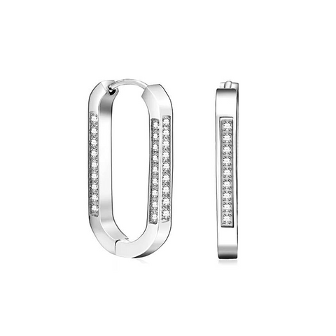 ER081W B.Tiff Pavé Padlock Hoop Earrings