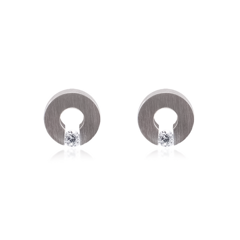 ER100B B.Tiff Malfinia Black Anodized Stainless Steel Earrings