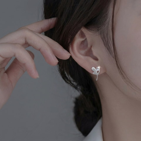 ER102W B.Tiff Lucky Clover Stainless Steel Earrings