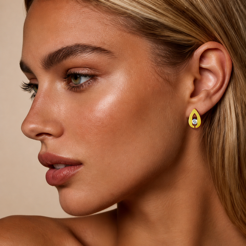 ER106G B.Tiff Drop Gold Plated Stainless Steel Earrings