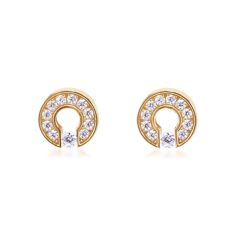 ER118G B.Tiff Barrel Gold Plated Stainless Steel Earrings