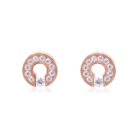 ER118RG B.Tiff Barrel Rose Gold Plated Stainless Steel Earrings