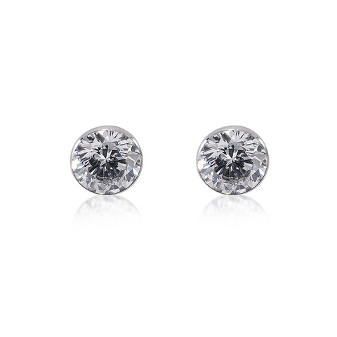 ER201W B.Tiff 2 ct Solitaire Stainless Steel Stud Earrings