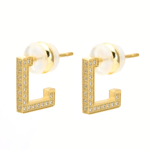 ER246G B.Tiff L-Bar Gold Plated Stainless Steel Earring