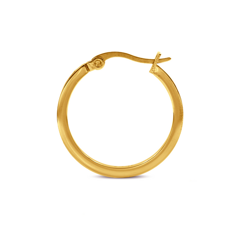 ER310G B.Tiff Pave 28-Stone Classic Gold Plated Stainless Steel Small Hoop Earrings