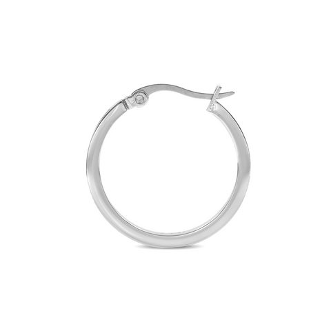 ER310W B.Tiff Pave 28-Stone Classic Stainless Steel Small Hoop Earrings