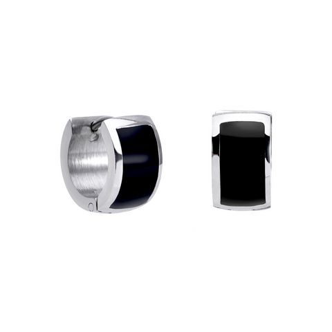 ER800WB B.Tiff BlackEnamel Stainless Steel Earrings