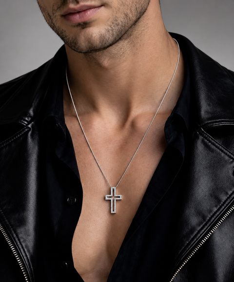PT098W B.Tiff Lumière Cross Stainless Steel Pendant