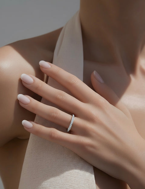 RG111W B.Tiff Stacking .01 ct Stainless Steel Eternity Ring