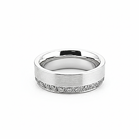 RG118W B.Tiff Offset Stainless Steel Eternity Ring
