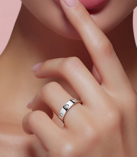 RG808W B.Tiff 8-Stone Bold Stainless Steel Ring