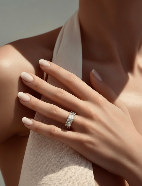 RG104W B.Tiff Pavé Trellis Ring [Wide Band]