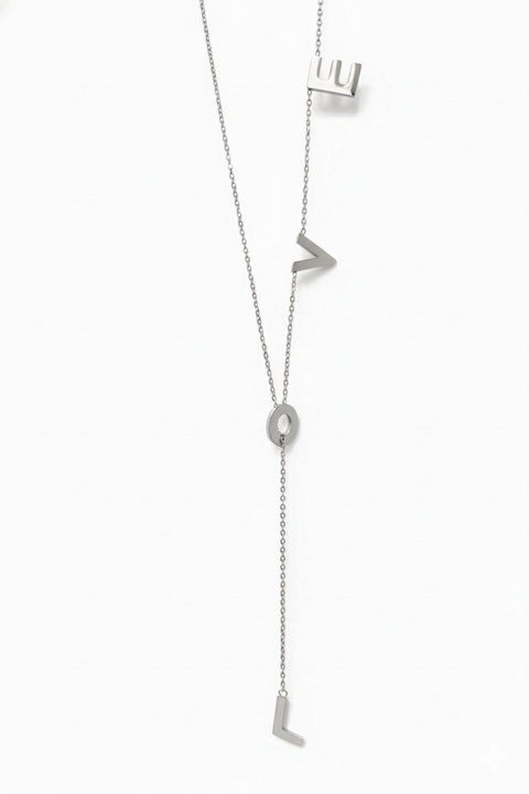 PTloveW B.Tiff Adjutable Love Lariat Chain Necklace