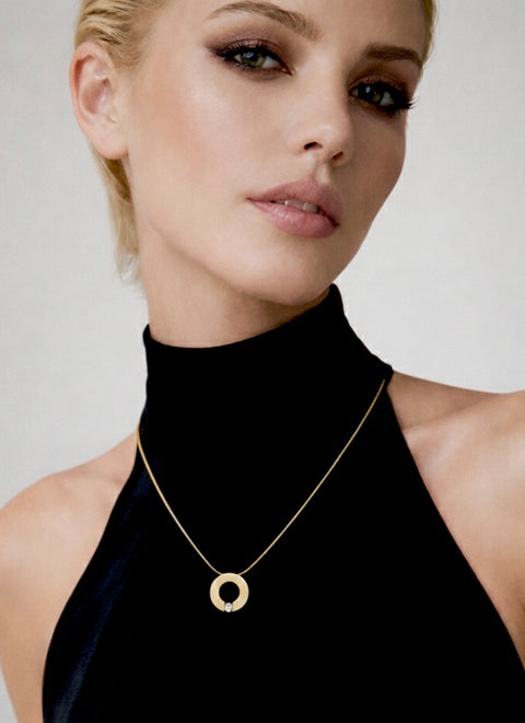 PT100G B.Tiff Gold Malfinia Plated Pendant Necklace