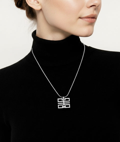 PT114W B.Tiff Feliĉo Stainless Steel Pendant Necklace