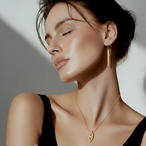 PT128G B.Tiff Deziras Gold Plated Stainless Steel Pendant Necklace