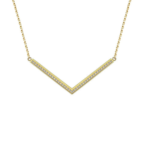 PT208G B.Tiff Pave Viva Stainless Steel Pendant Necklace
