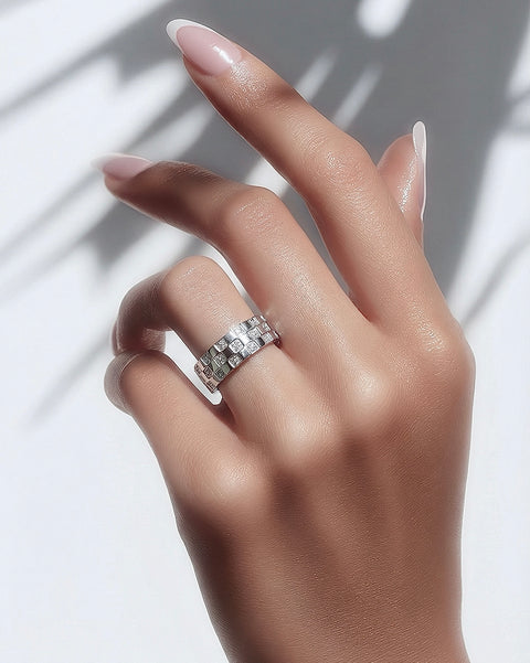 RG104W B.Tiff Pavé Trellis Ring [Wide Band]