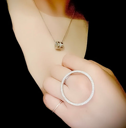 RG099W B.Tiff Pavé Hoop Stainless Steel Ring
