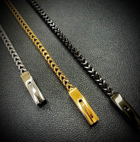 BG140G B.Tiff Gold Plated Franco Link Bracelet