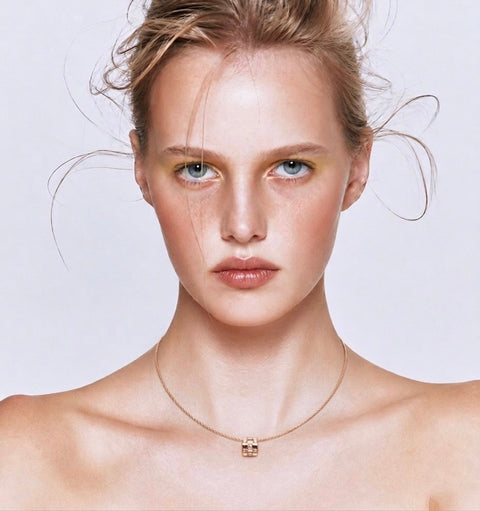 PT104RG B.Tiff Rose Gold Pavé Trellis Pendant Necklace