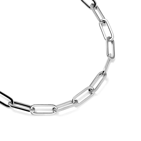C860W B.Tiff "Jemma" Flat Long Adjustable Link Stainless Steel Necklace
