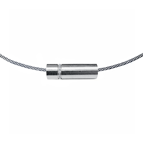 PT080W B.Tiff Pavé Rouleau Stainless Steel Pendant