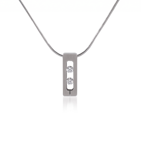 PT088W B.Tiff Stainless Steel Simetrio Pendant Necklace