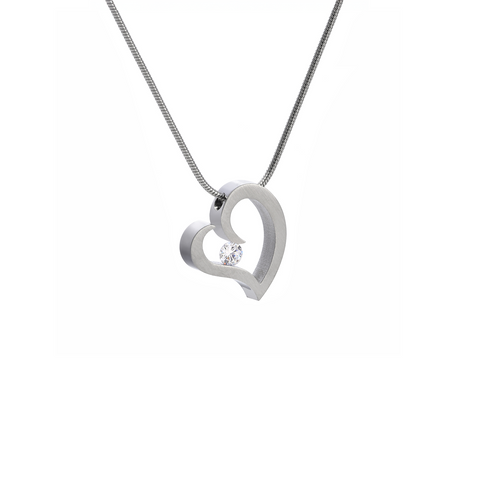 PT091W B.Tiff Stainless Steel Heart Pendant Necklace