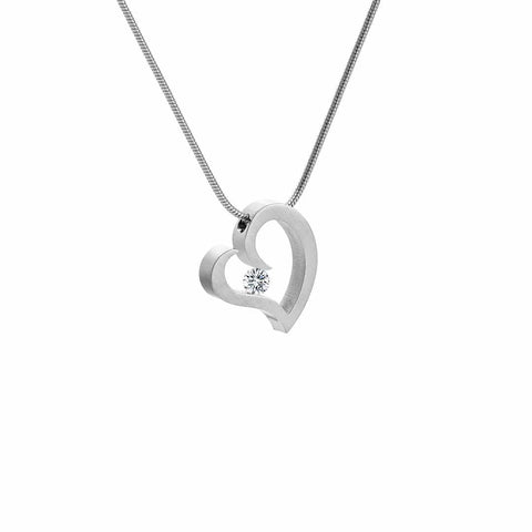 PT091W B.Tiff Stainless Steel Heart Pendant Necklace