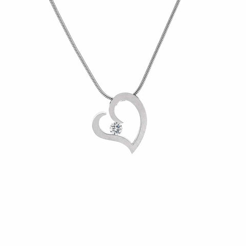 PT091W B.Tiff Stainless Steel Heart Pendant Necklace