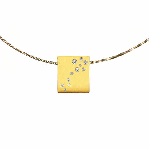 PT094G B.Tiff Gold Plated Pavé Galaxie Stainless Steel Pendant