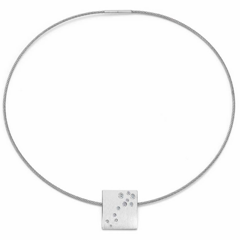 PT094W B.Tiff Pavé Galaxie Stainless Steel Pendant