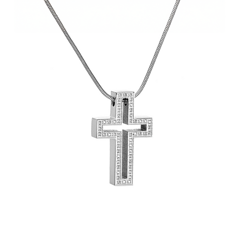 PT098W B.Tiff Lumière Cross Stainless Steel Pendant