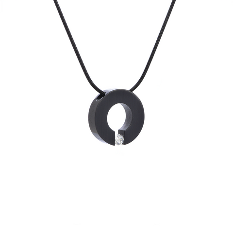 PT100B B.Tiff Black Anodized Stainless Steel Malfinia Pendant