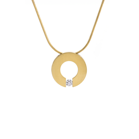 PT100G B.Tiff Malfinia Gold Plated Stainless Steel Pendant Necklace